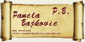 Pamela Bajković vizit kartica